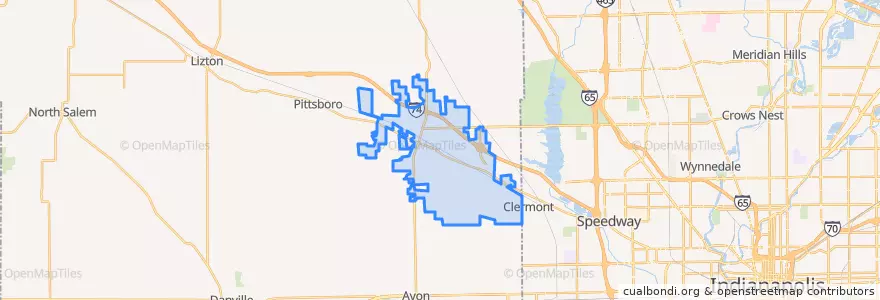 Mapa de ubicacion de Brownsburg.