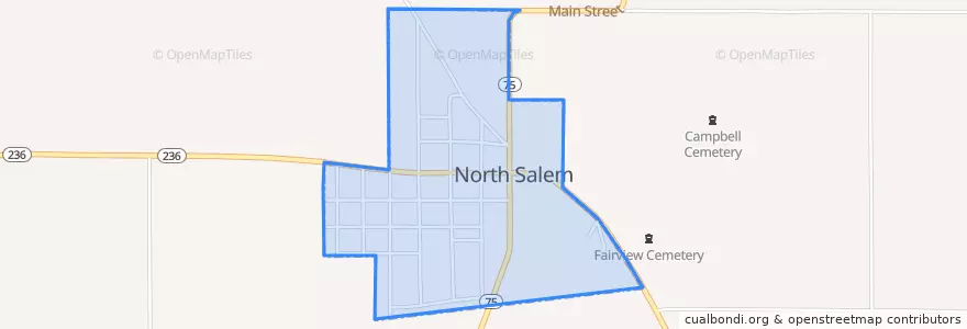 Mapa de ubicacion de North Salem.
