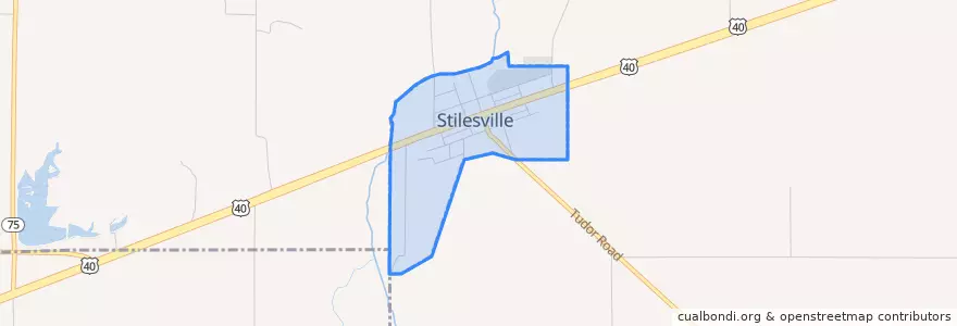 Mapa de ubicacion de Stilesville.