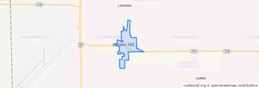 Mapa de ubicacion de Bunker Hill.