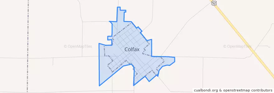 Mapa de ubicacion de Colfax.
