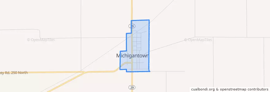 Mapa de ubicacion de Michigantown.