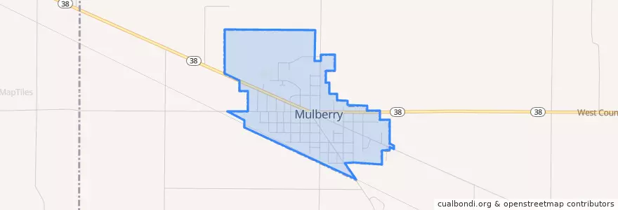 Mapa de ubicacion de Mulberry.