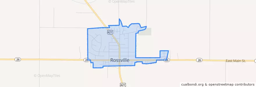 Mapa de ubicacion de Rossville.
