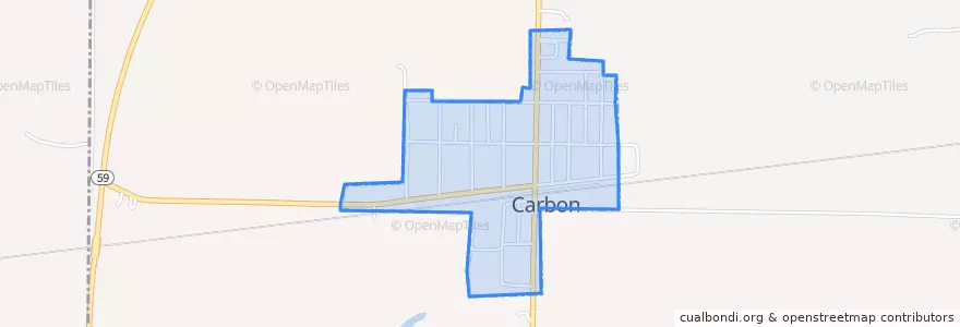 Mapa de ubicacion de Carbon.