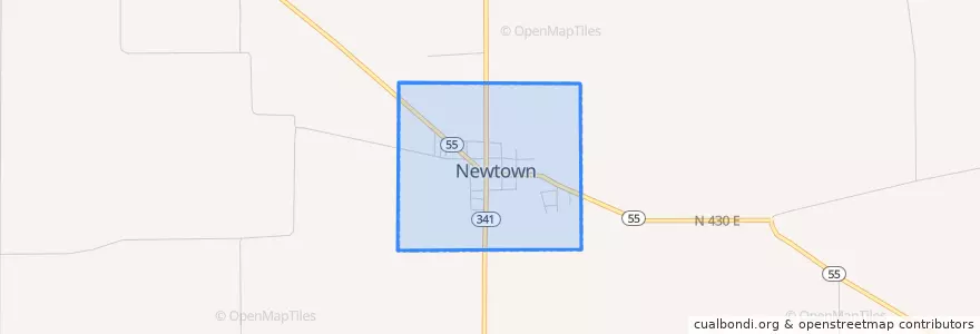 Mapa de ubicacion de Newtown.