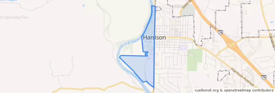 Mapa de ubicacion de West Harrison.