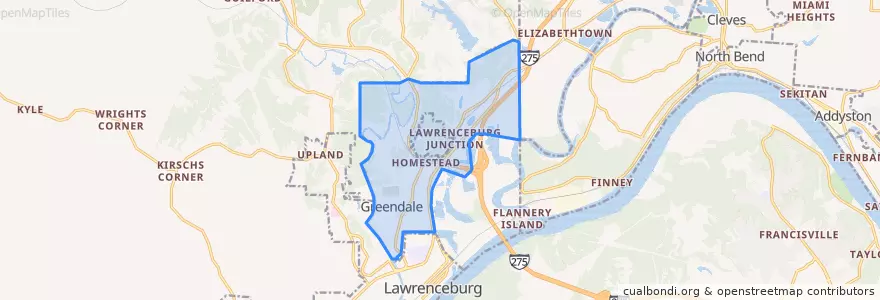 Mapa de ubicacion de Greendale.