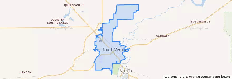 Mapa de ubicacion de North Vernon.