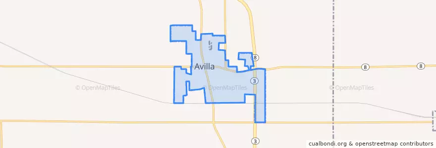 Mapa de ubicacion de Avilla.