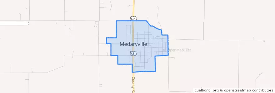 Mapa de ubicacion de Medaryville.