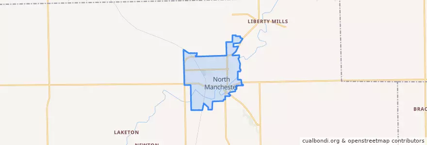 Mapa de ubicacion de North Manchester.