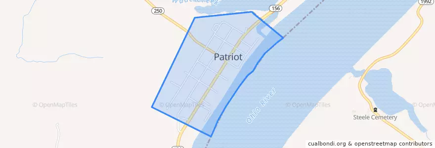 Mapa de ubicacion de Patriot.