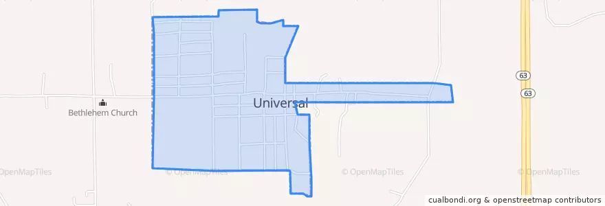 Mapa de ubicacion de Universal.