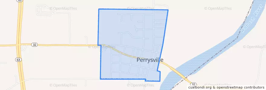 Mapa de ubicacion de Perrysville.