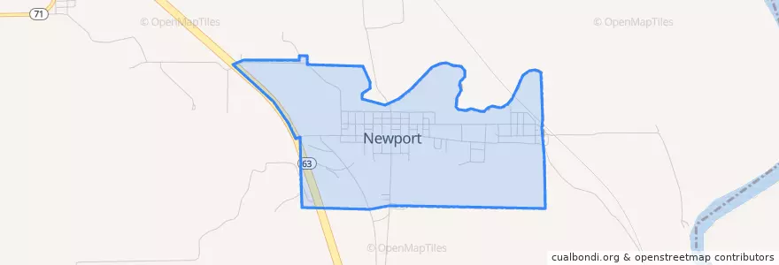 Mapa de ubicacion de Newport.