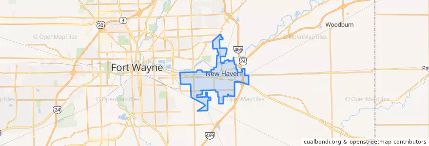 Mapa de ubicacion de New Haven.