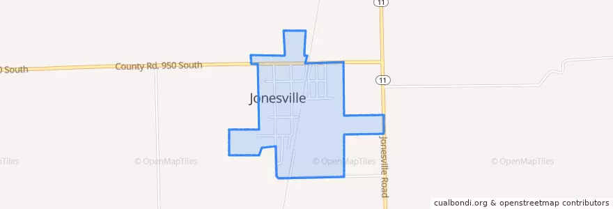 Mapa de ubicacion de Jonesville.