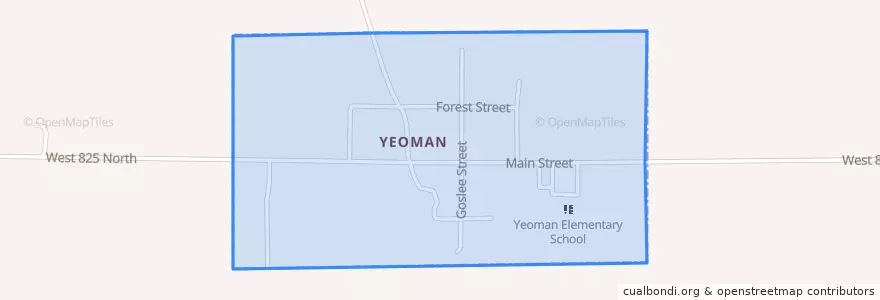 Mapa de ubicacion de Yeoman.