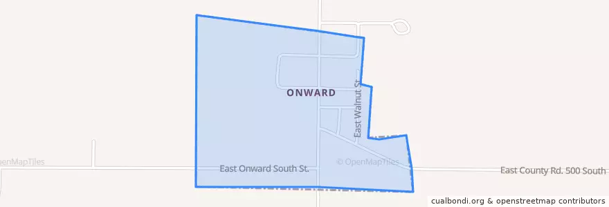Mapa de ubicacion de Onward.