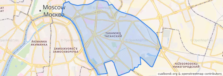 Mapa de ubicacion de Таганский район.