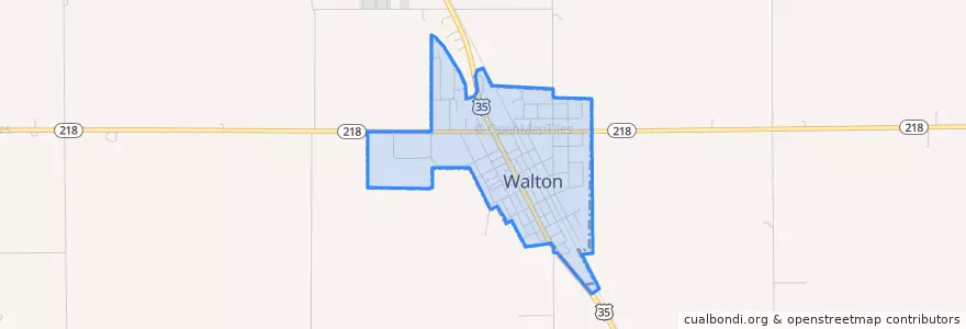 Mapa de ubicacion de Walton.
