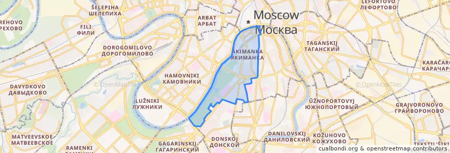 Mapa de ubicacion de район Якиманка.