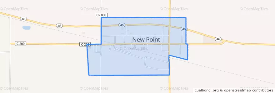 Mapa de ubicacion de New Point.