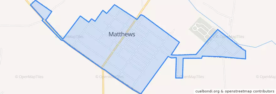 Mapa de ubicacion de Matthews.