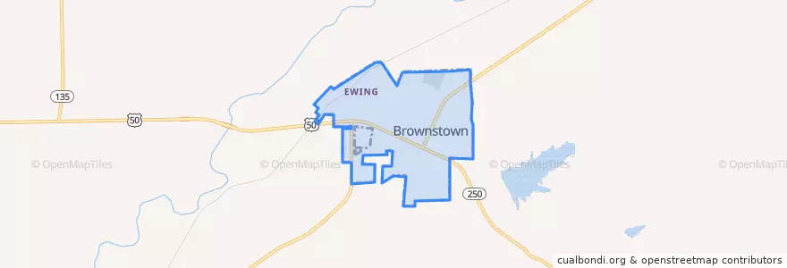 Mapa de ubicacion de Brownstown.