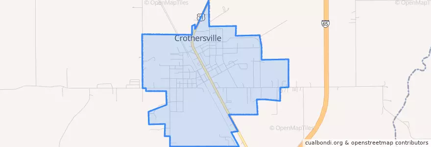 Mapa de ubicacion de Crothersville.
