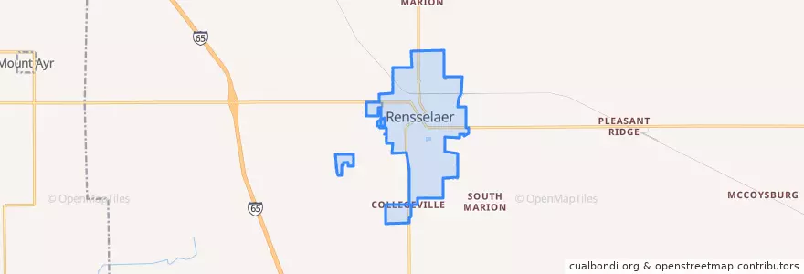 Mapa de ubicacion de Rensselaer.