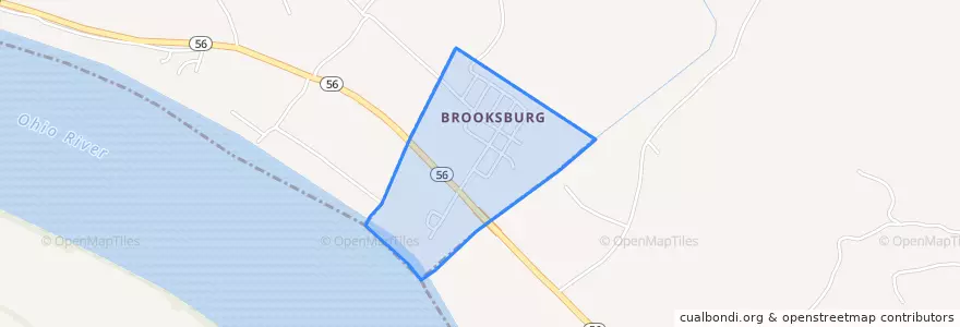 Mapa de ubicacion de Brooksburg.