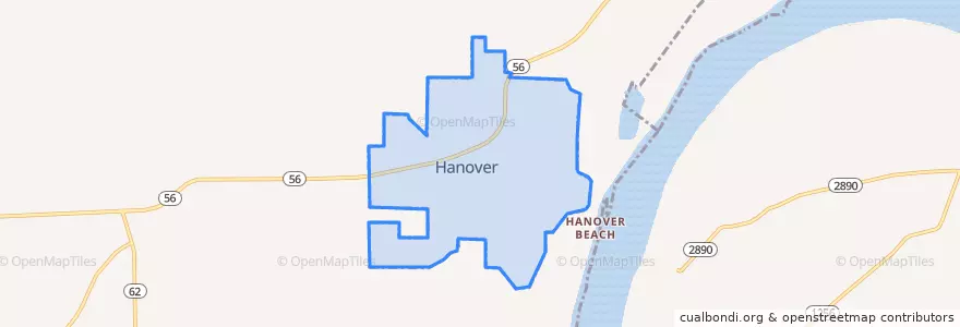 Mapa de ubicacion de Hanover.