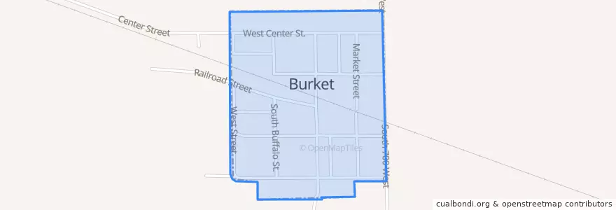 Mapa de ubicacion de Burket.