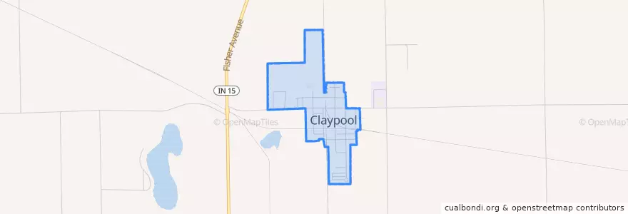 Mapa de ubicacion de Claypool.