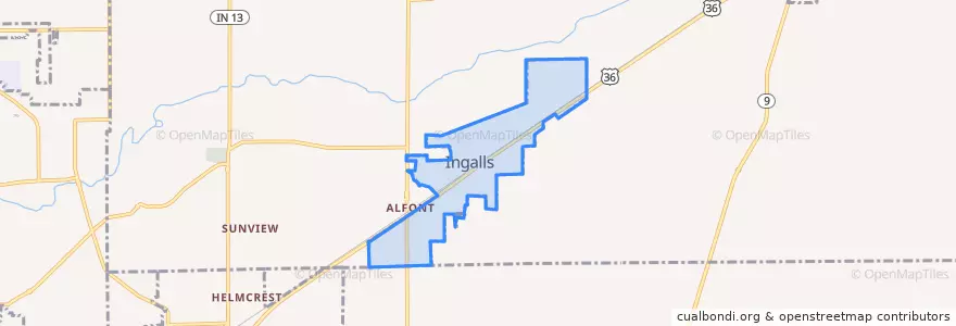Mapa de ubicacion de Ingalls.