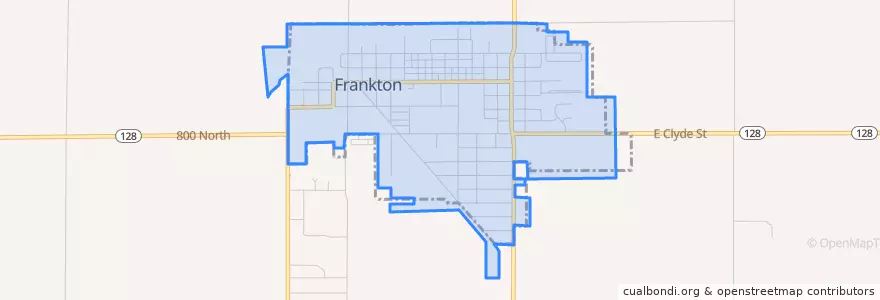 Mapa de ubicacion de Frankton.