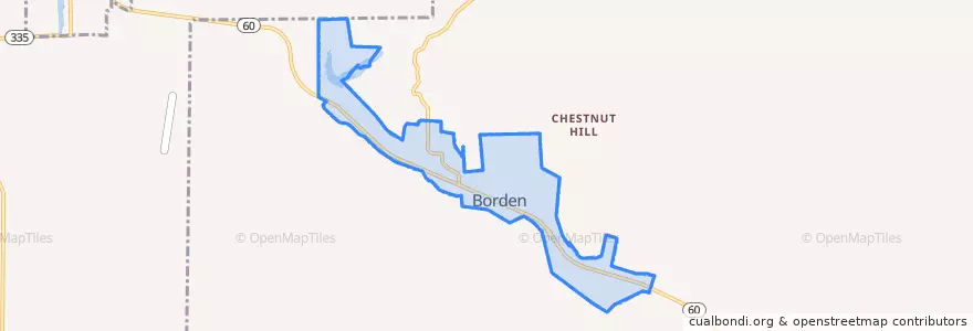 Mapa de ubicacion de Borden.