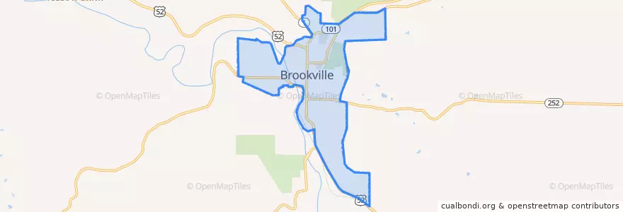 Mapa de ubicacion de Brookville.
