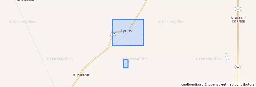 Mapa de ubicacion de Lyons.