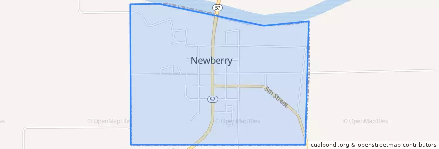 Mapa de ubicacion de Newberry.