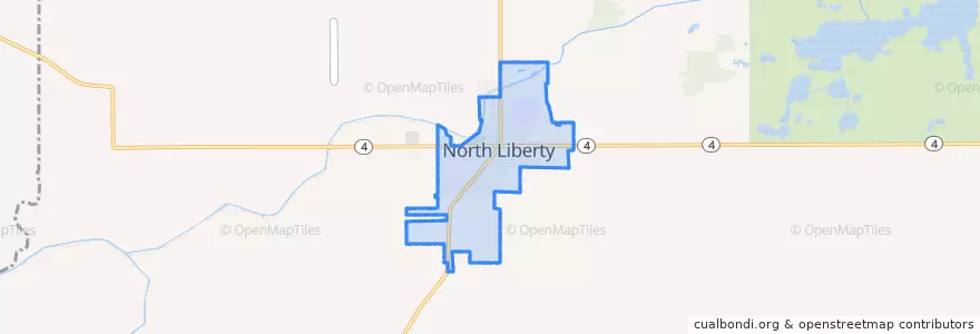 Mapa de ubicacion de North Liberty.