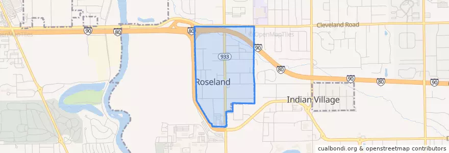 Mapa de ubicacion de Roseland.