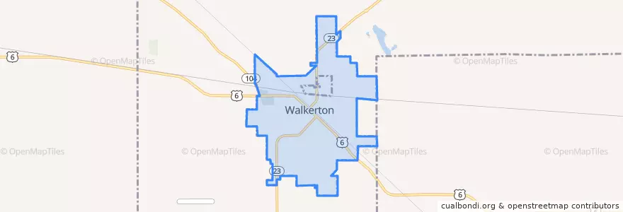 Mapa de ubicacion de Walkerton.