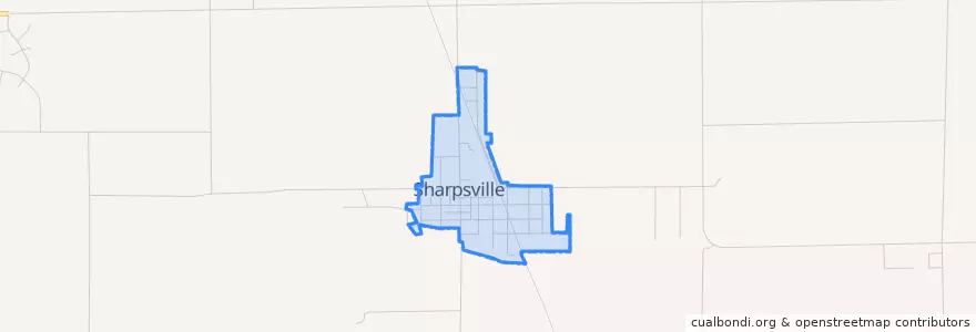 Mapa de ubicacion de Sharpsville.