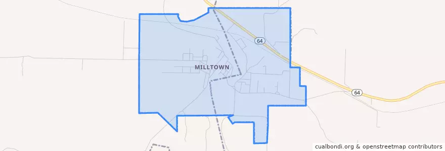 Mapa de ubicacion de Milltown.