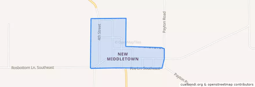 Mapa de ubicacion de New Middletown.