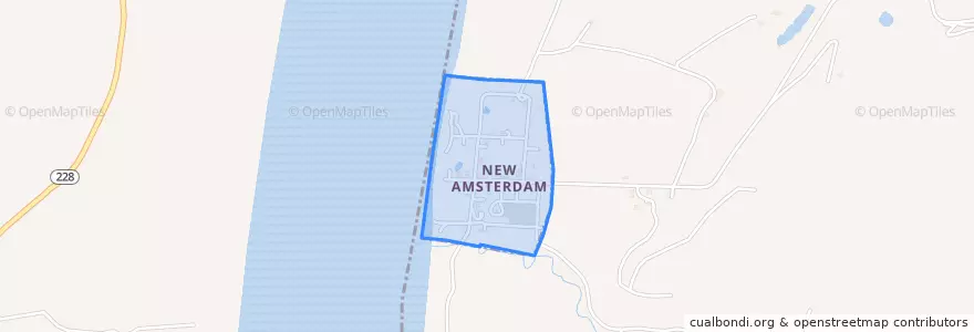 Mapa de ubicacion de New Amsterdam.