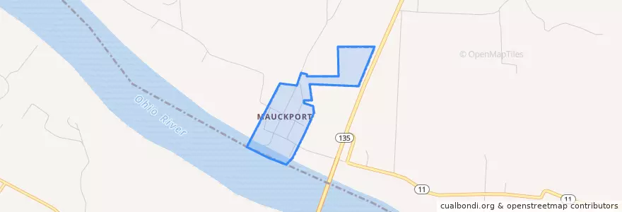 Mapa de ubicacion de Mauckport.